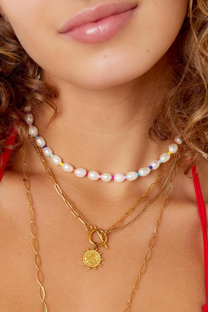 Collar perlas y abalorios Multicolor Imagen3